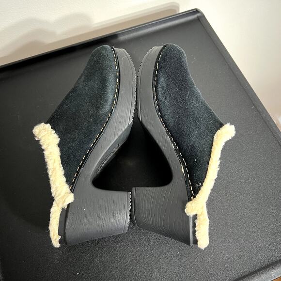 BioNatura Black Faux Fur Heeled Clogs - Picture 6 of 6